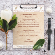 Diseño del menú de Comuniones 2018 para el Restaurante Finca del Greco - Diseño Gráfico en Toledo