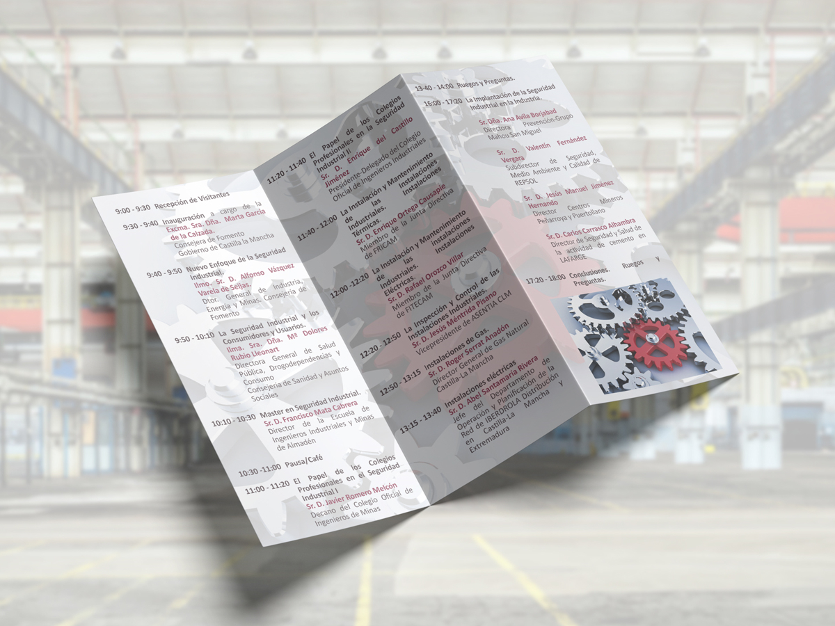 Diseño e Impresión de Trípticos para las Jornadas de Seguridad Industrial - Diseño Gráfico en Toledo