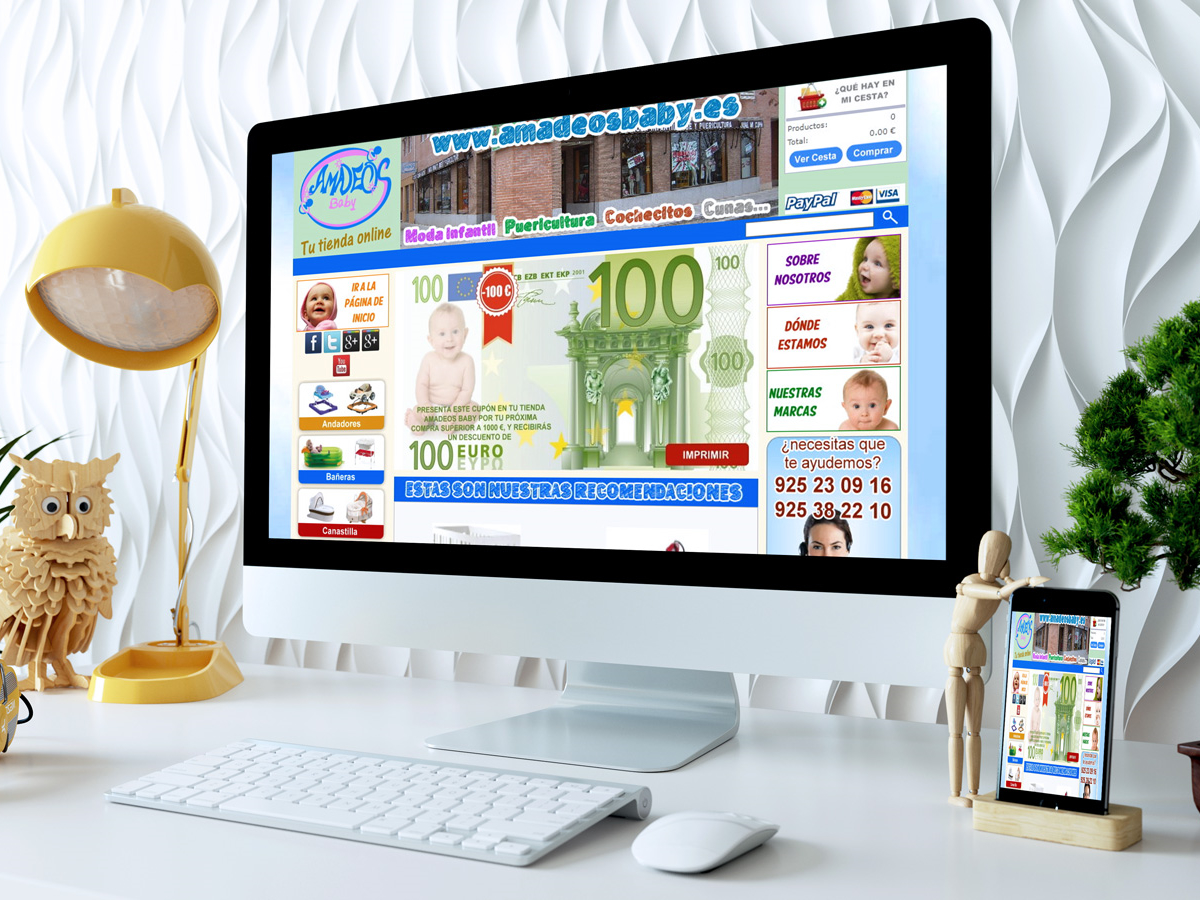 Diseño de página web para Amadeos Baby - Diseño web en Toledo