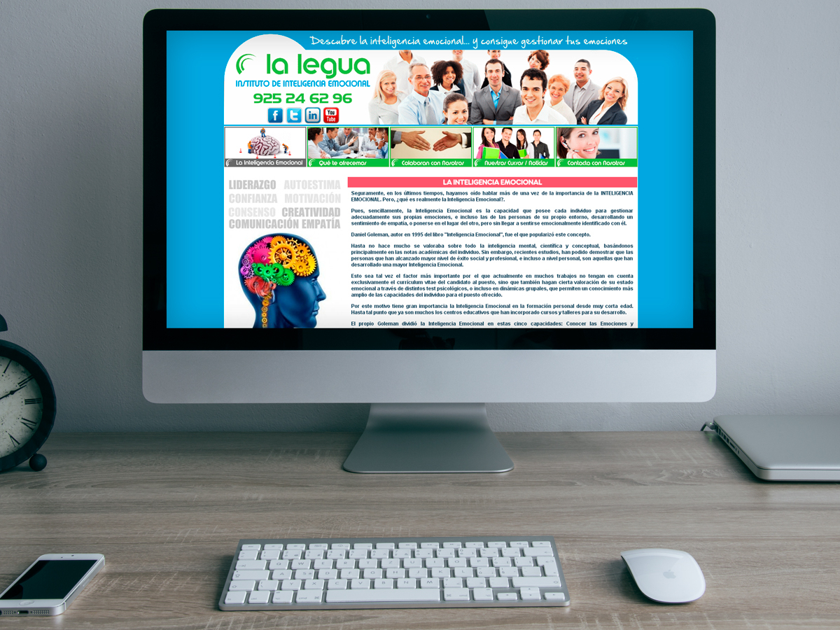 Diseño de página web para La Legua, Instituto de Inteligencia Emocional - Diseño web en Toledo