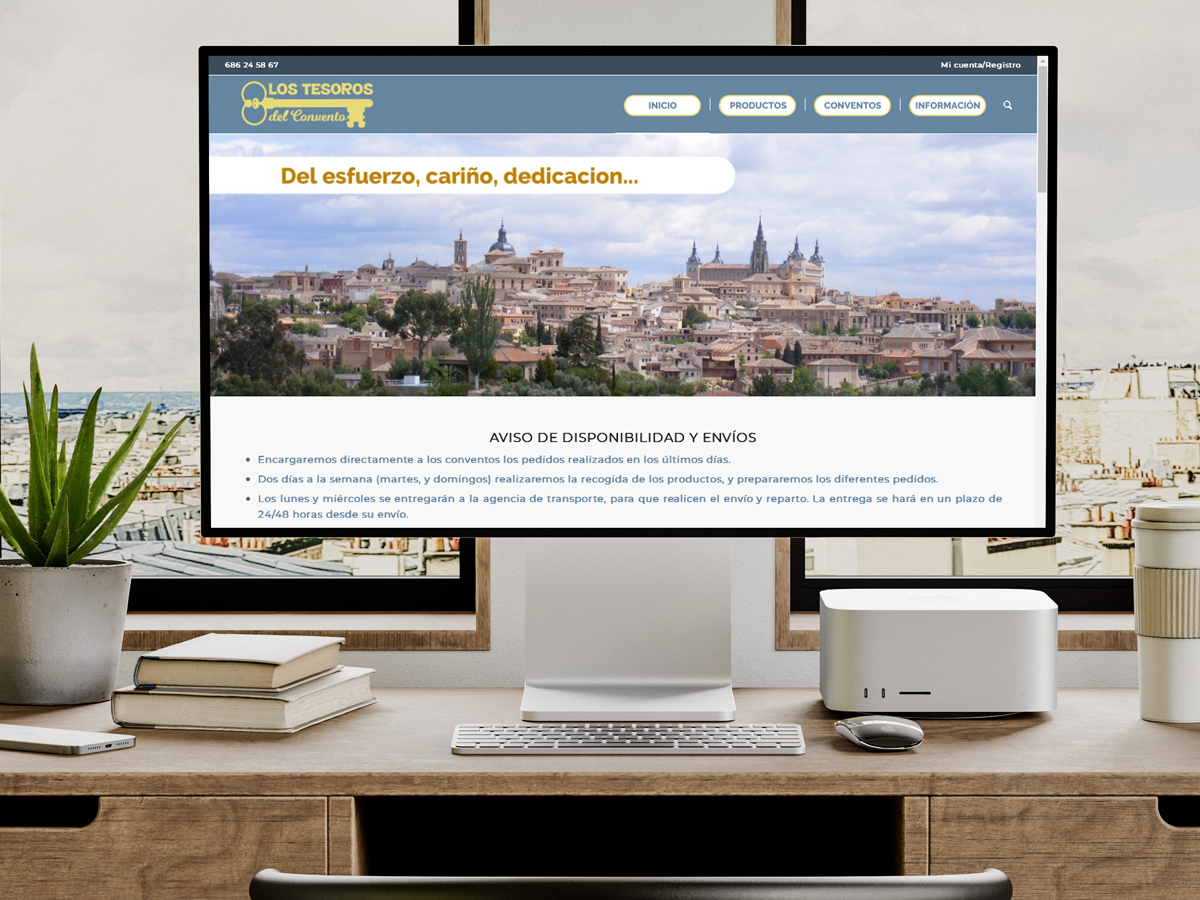 Diseño de página web para Los Tesoros del Convento - Diseño web en Toledo