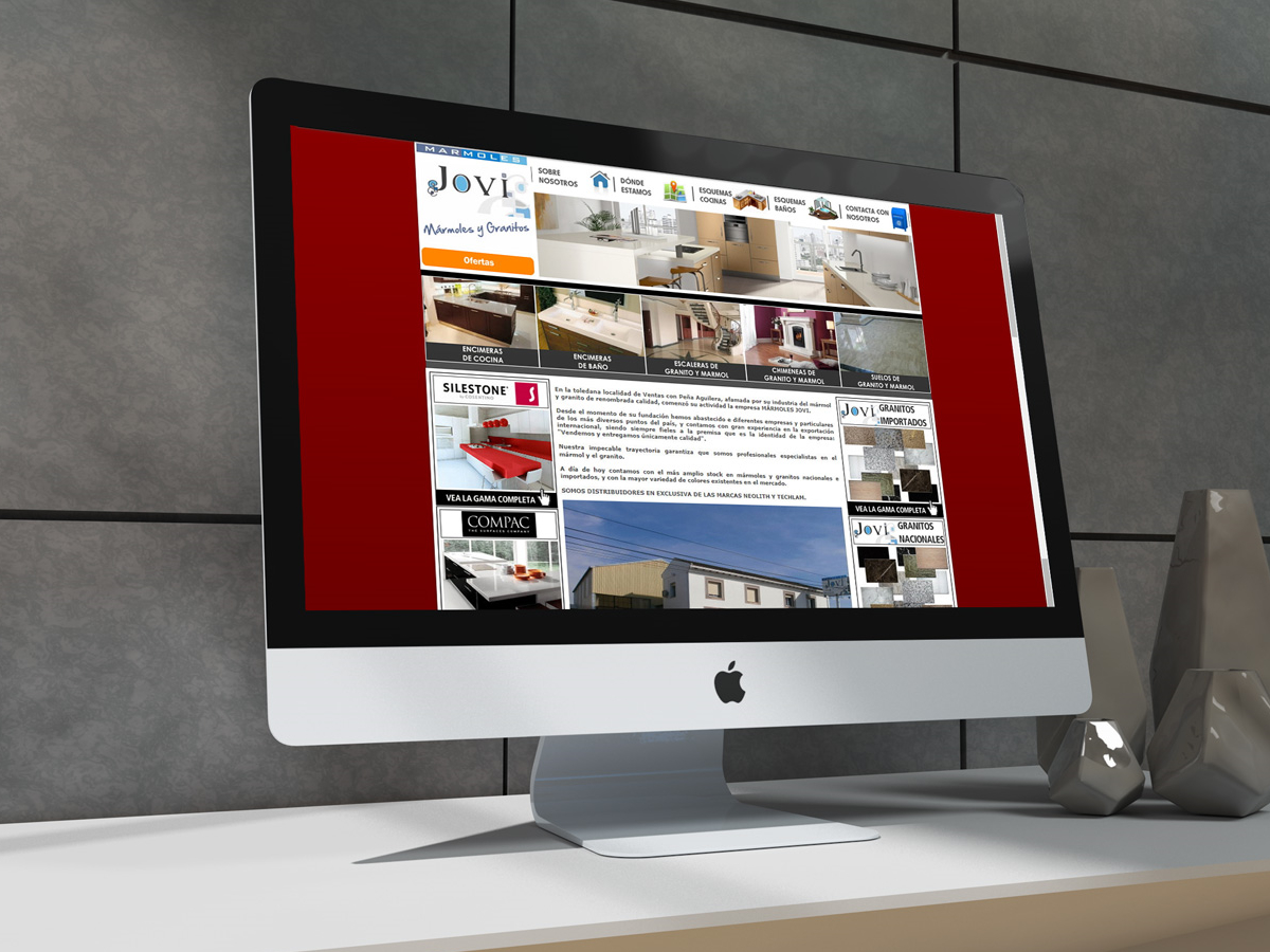 Diseño de página web para Mármoles Jovi - Diseño web en Toledo