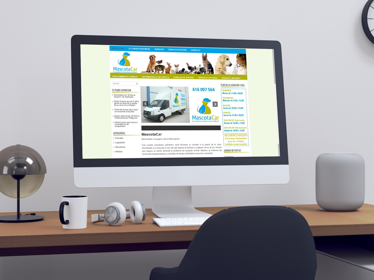 Diseño de página web para Mascotacar - Diseño web en Toledo