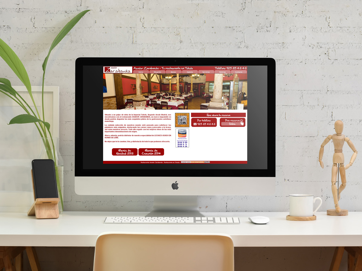 Diseño de página web para Restaurante Zarabanda - Diseño web en Toledo
